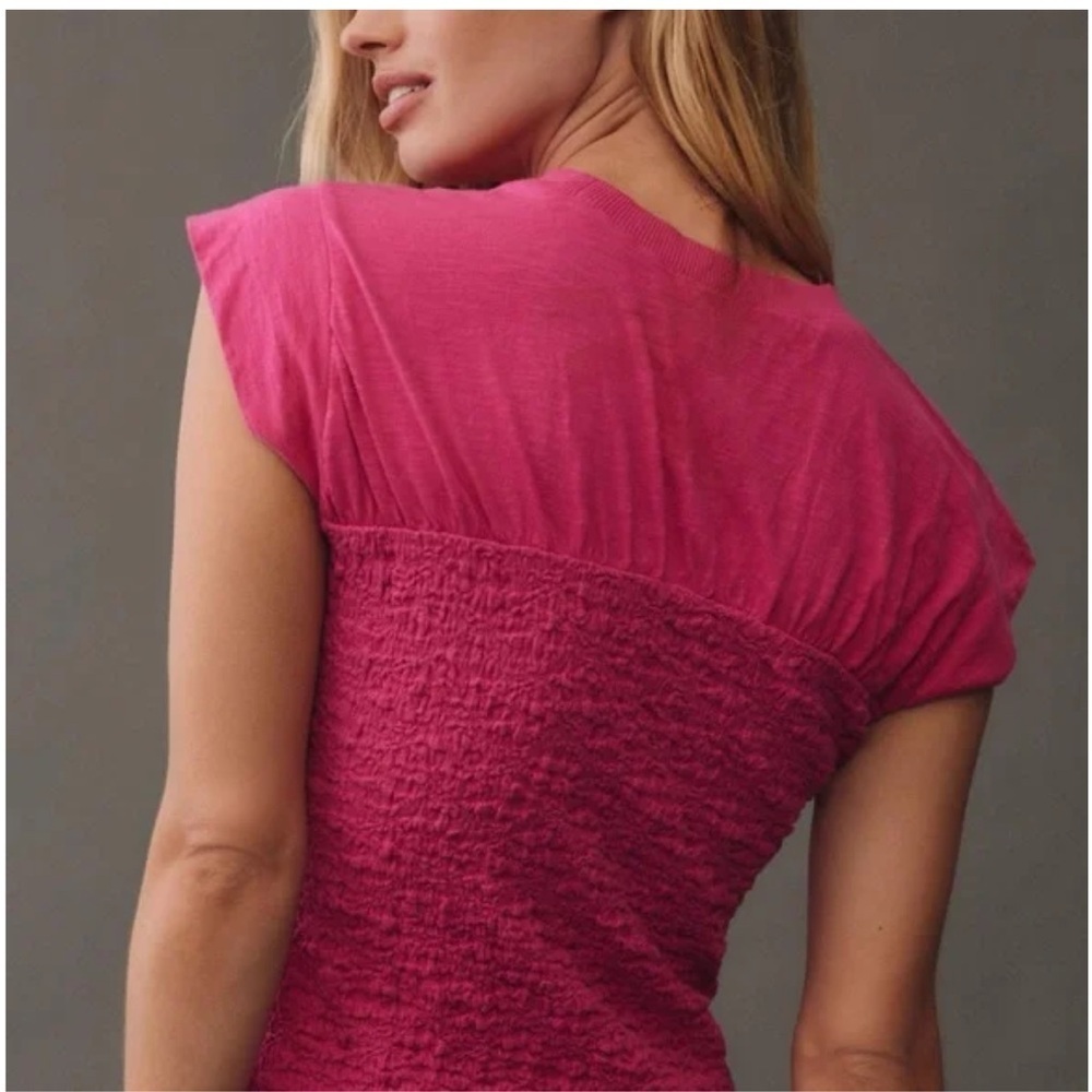 Maeve x Anthropologie Smocked Muscle Top in Pink - Picture 5 of 5